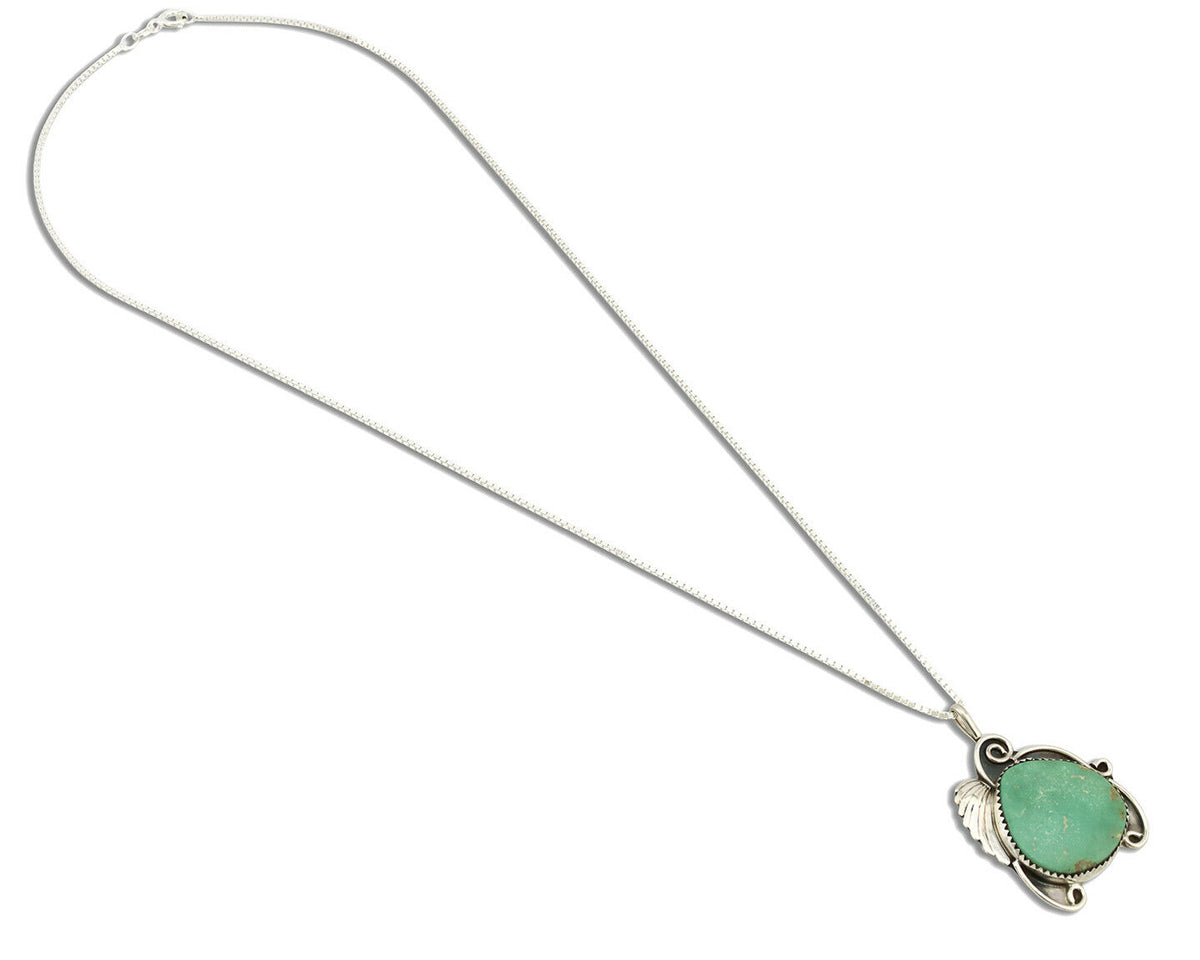Navajo Necklace .925 Silver Kingman Turquoise Native Artist C.1980's