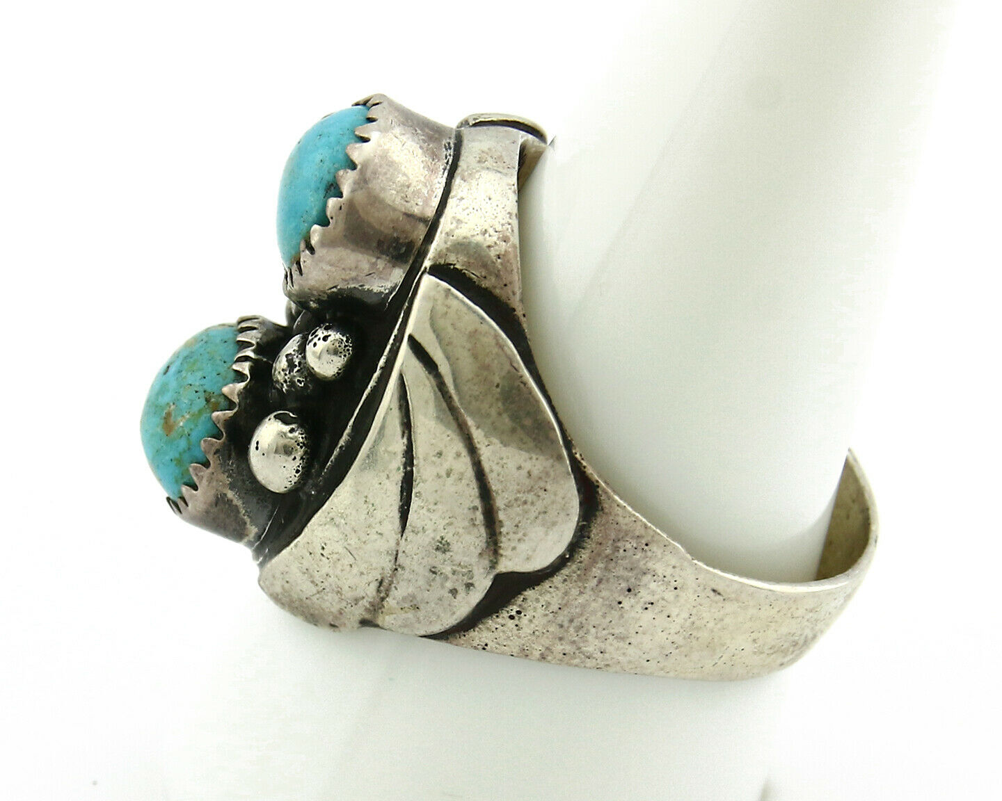 Navajo Ring .925 Silver Turquoise Mountain Artist Native American C.80's