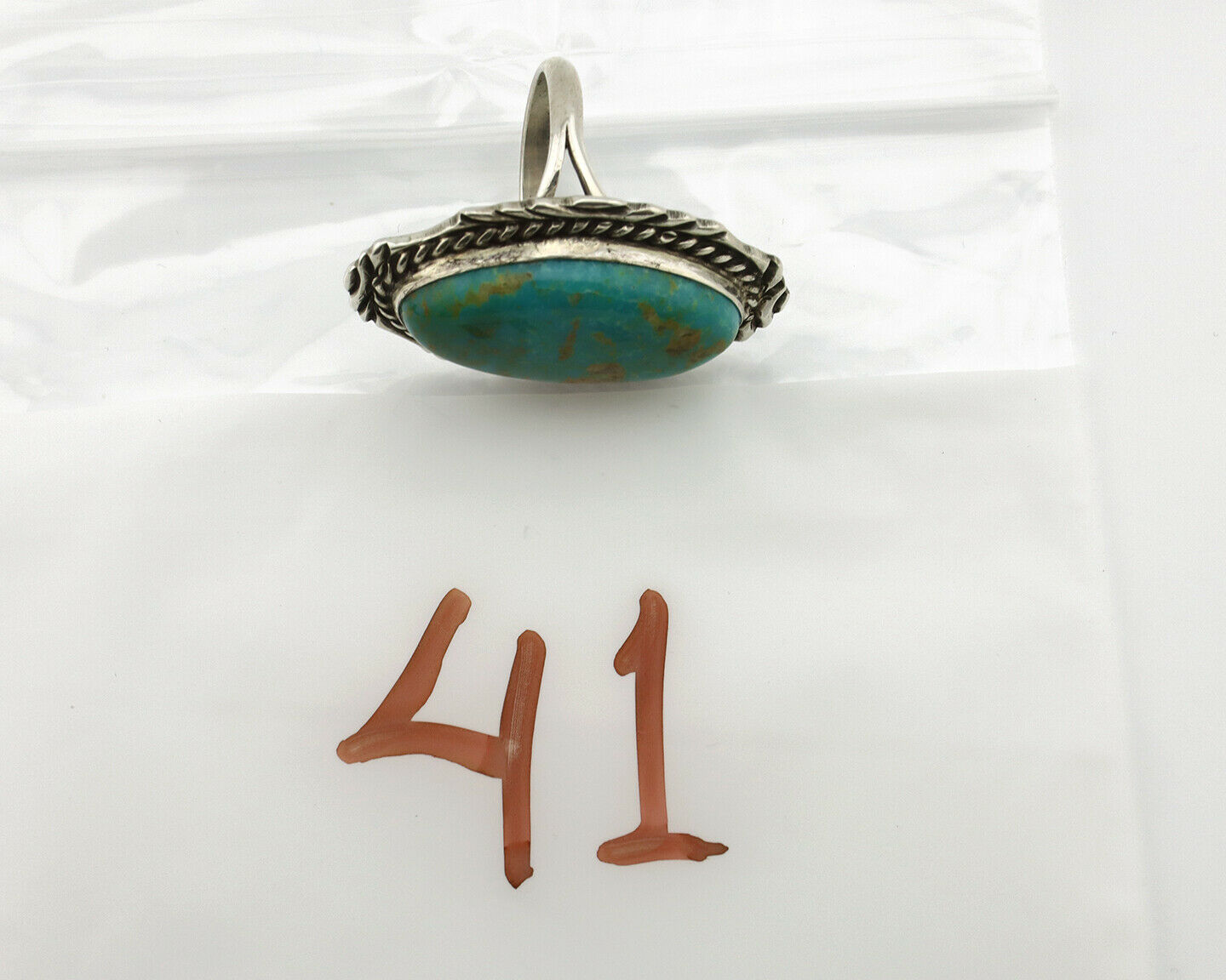 Navajo Ring .925 Silver Blue Southwest Turquoise Artist Billy Eagle C.80's