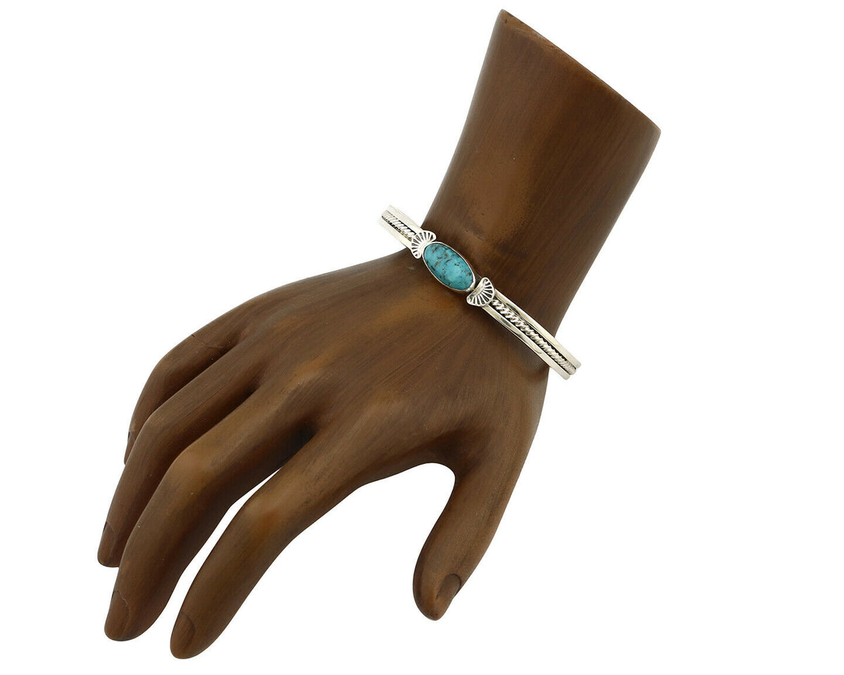 Women's Navajo .925 Silver Nevada Turquoise Artist Inca MFG Circa 1990's