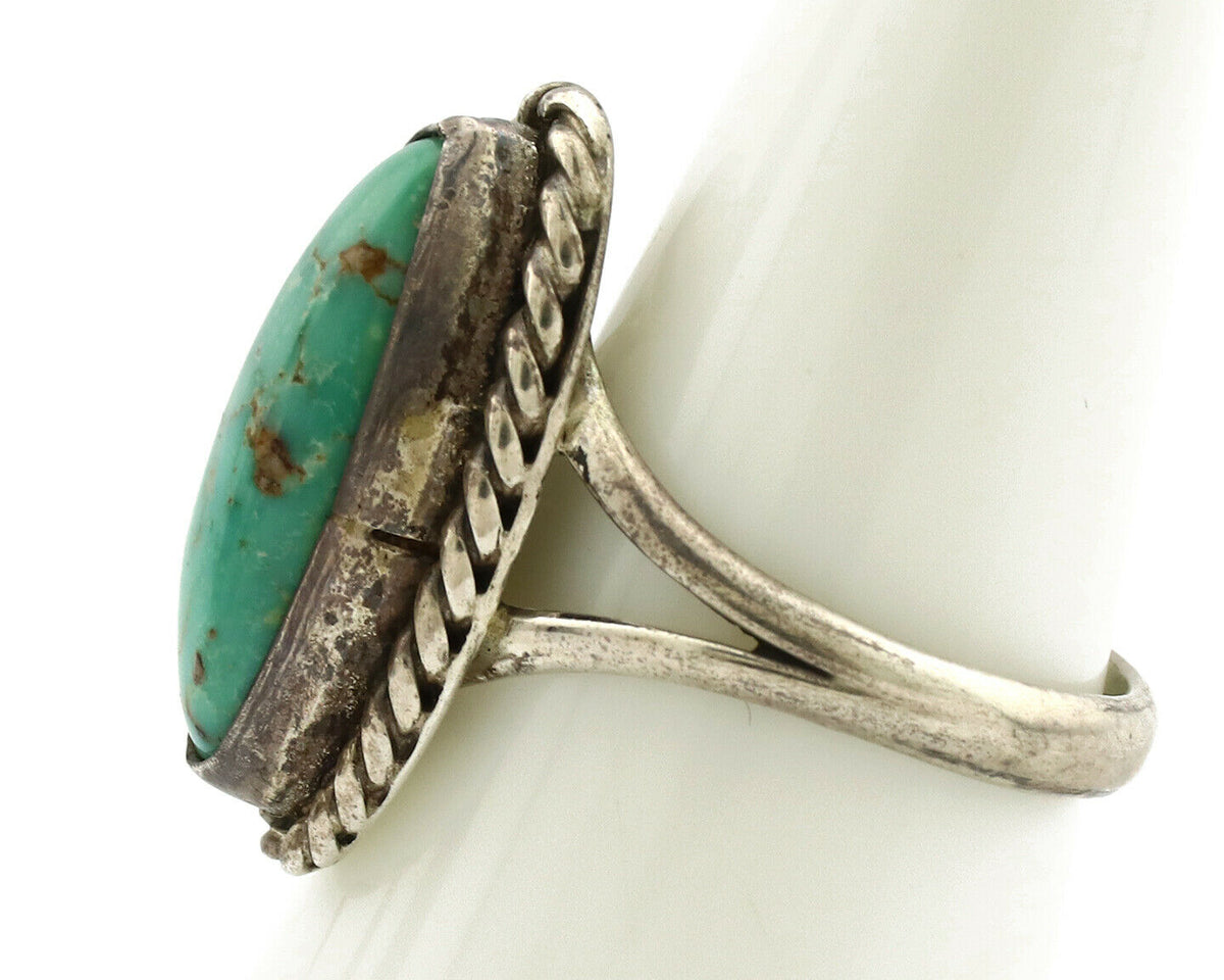 Navajo Ring .925 Silver Nevada Turquoise Artist Native American C.1980's