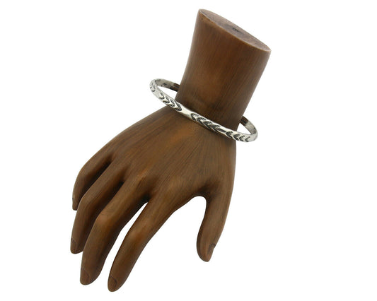 Navajo Bracelet .925 Silver Hand Stamped Arrow Head Artist I Montoya C.80's