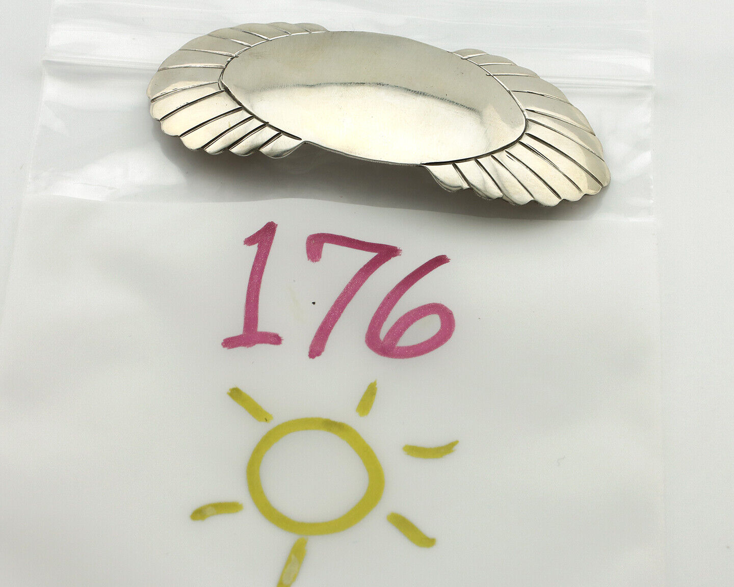 Navajo Hair Clip Barrette .925 Silver Hand Stamped Artist Signed C Montoya C80s