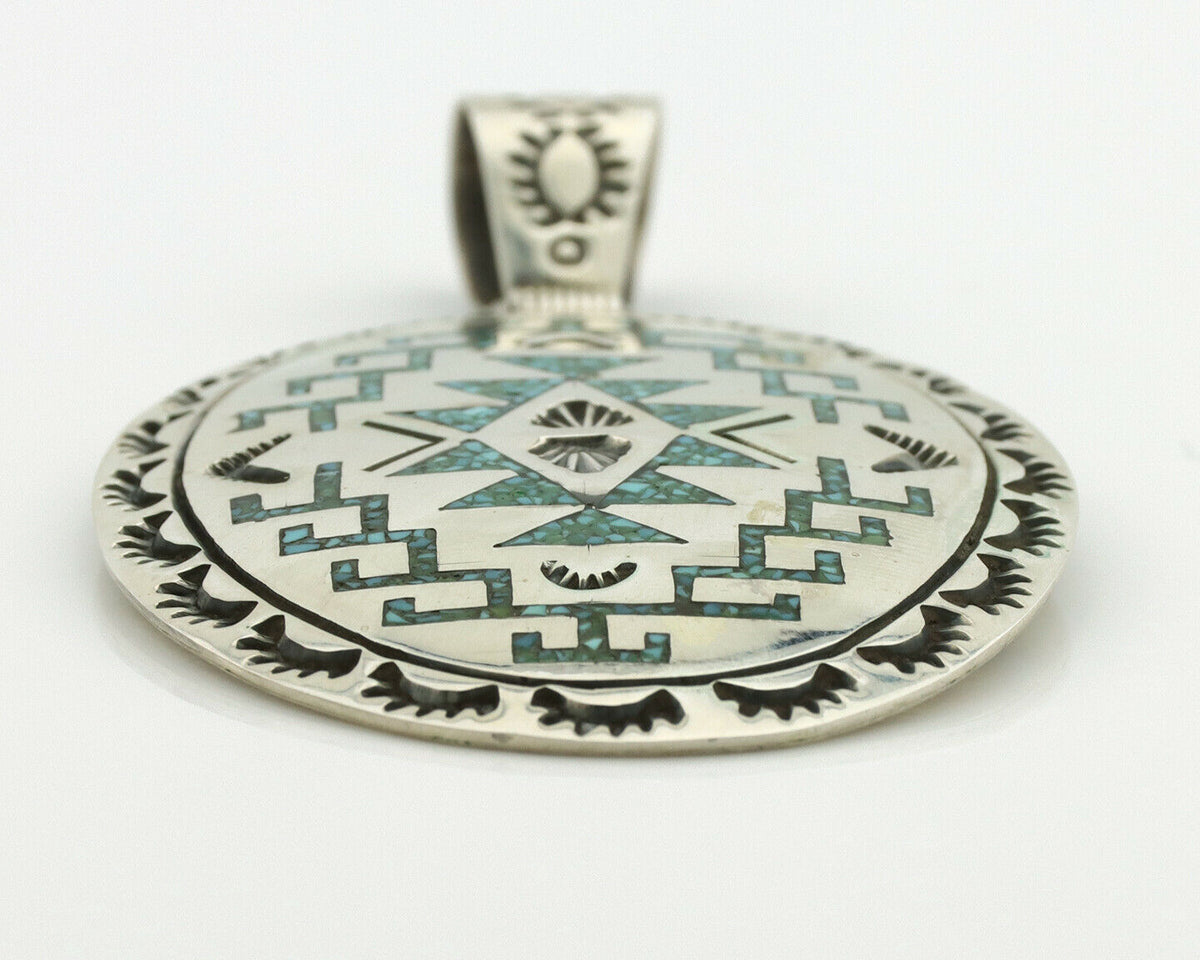 Navajo Necklace .925 Silver Kingman Turquoise Stanley Bain C.80's