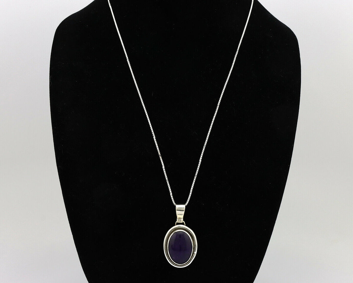 Navajo Necklace .925 Silver Natural Sugilite Apache Manufacturing C.80's