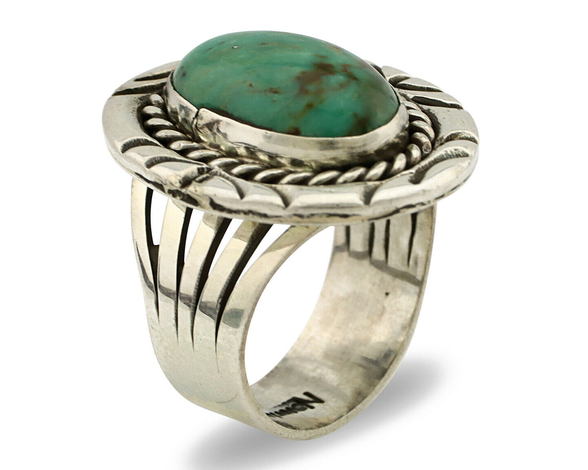 Navajo Ring .925 Silver Royston Turquoise Artist Signed NS C.80's
