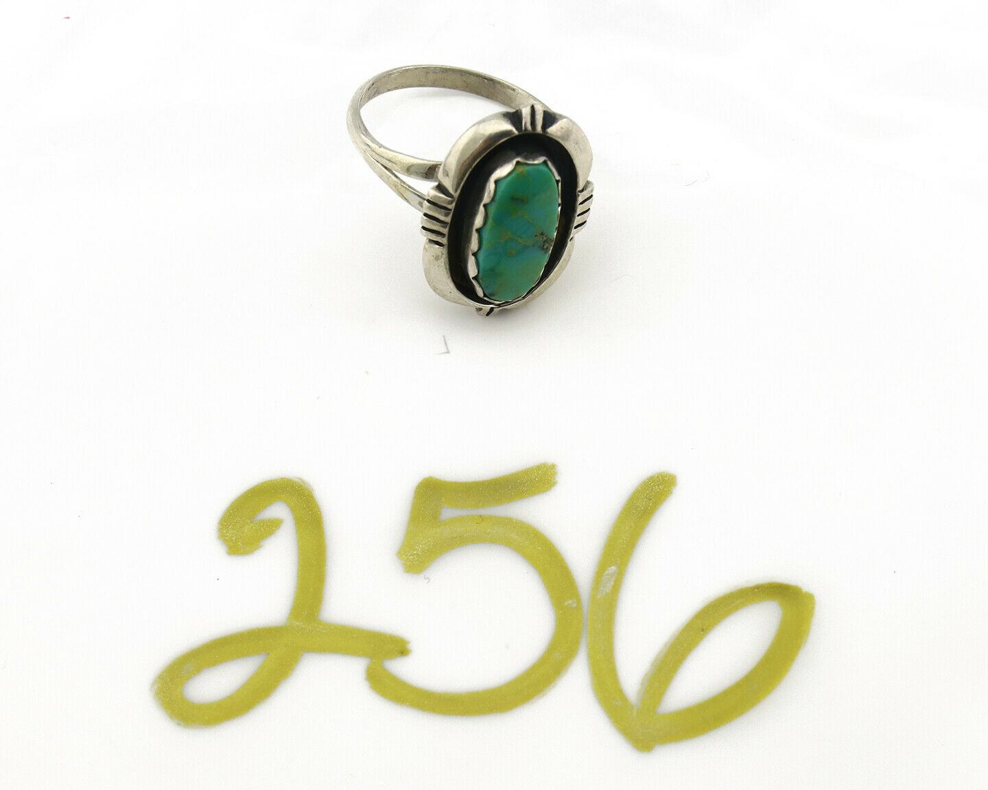 Navajo Ring .925 Silver Kingman Turquoise Handmade Native American Artist C.80's