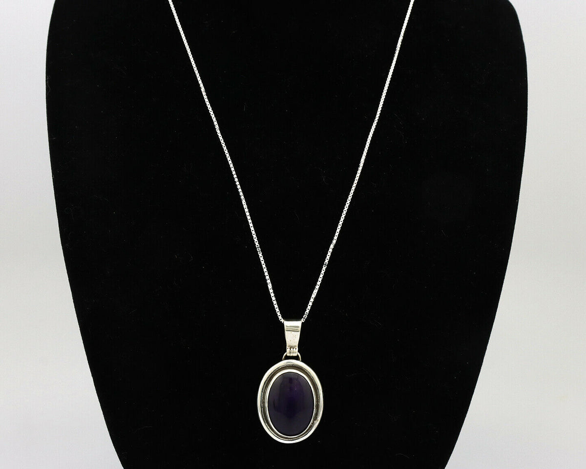 Navajo Necklace .925 Silver Natural Sugilite Apache Manufacturing C.80's