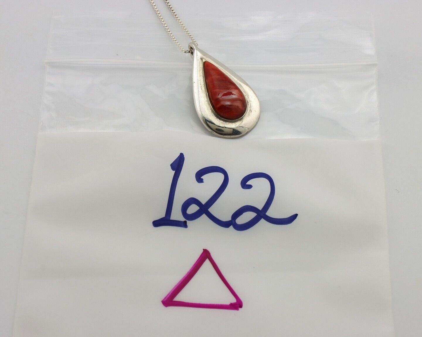 Navajo Necklace 925 Silver Natural Oyster Artist Signed ChaRay Circa 1988