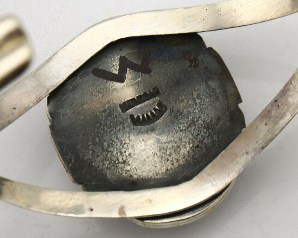 Navajo Bracelet .925 Silver Royston Turquoise Signed Apache Manufacturing C.80's
