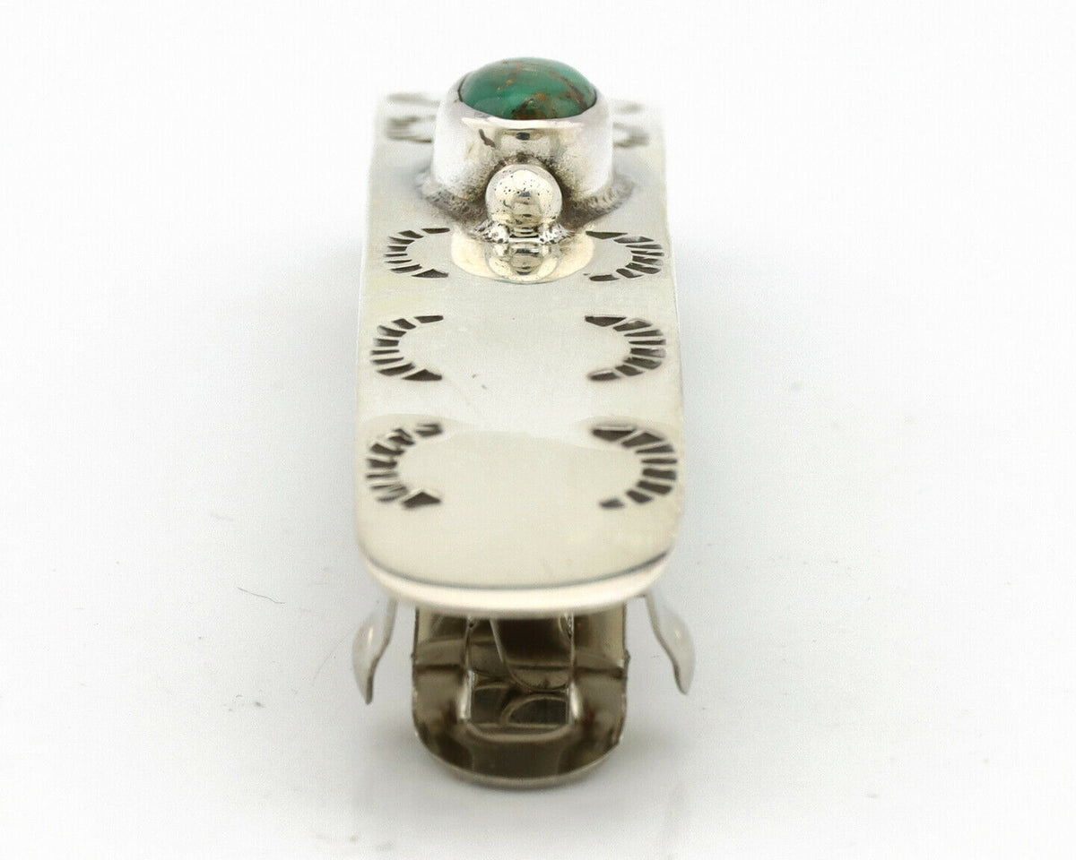 Navajo Hair Clip .925 Silver Royston Turquoise Barrette C.80's
