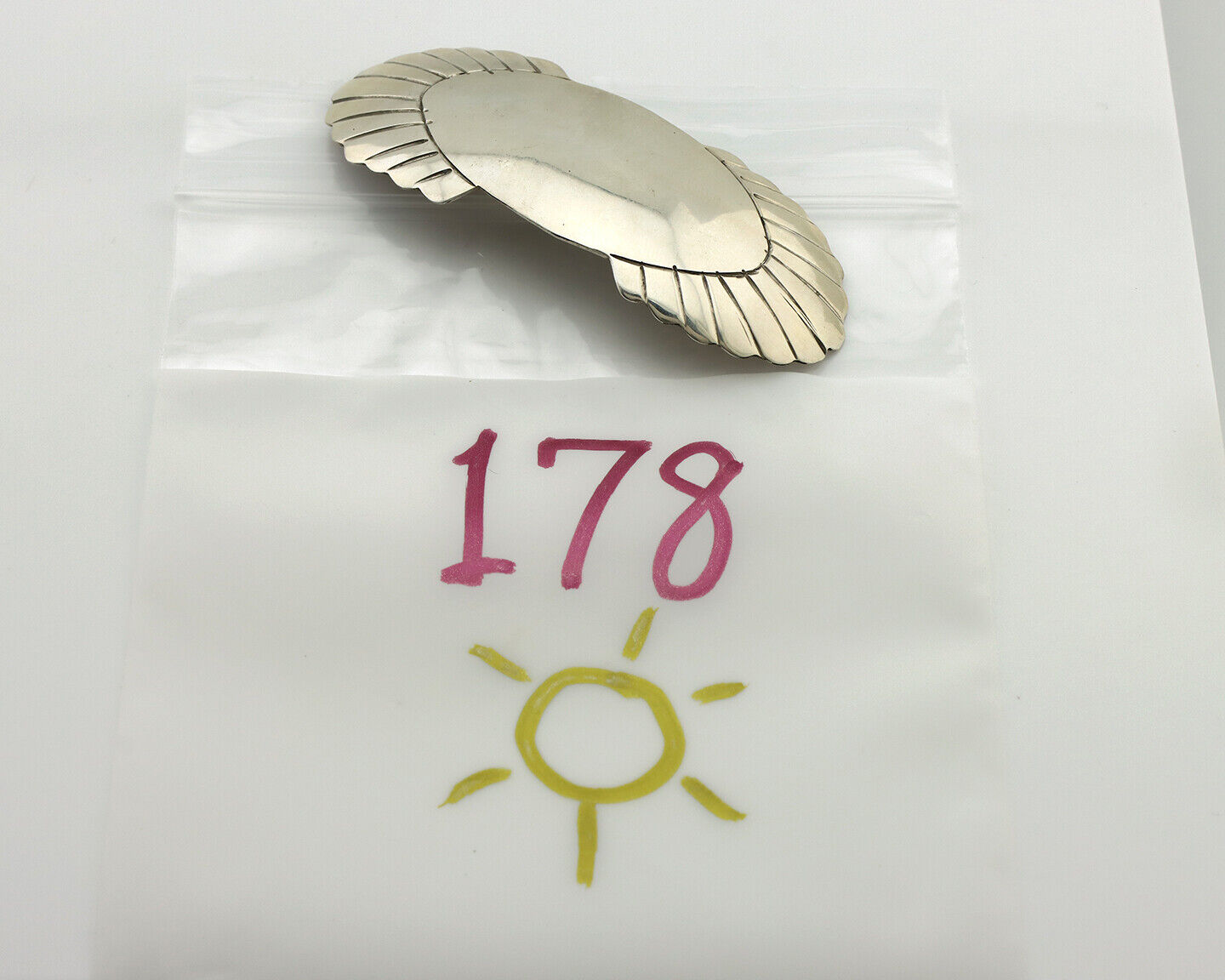 Navajo Hair Clip Barrette .925 Silver Hand Stamped Artist Signed C Montoya C80s