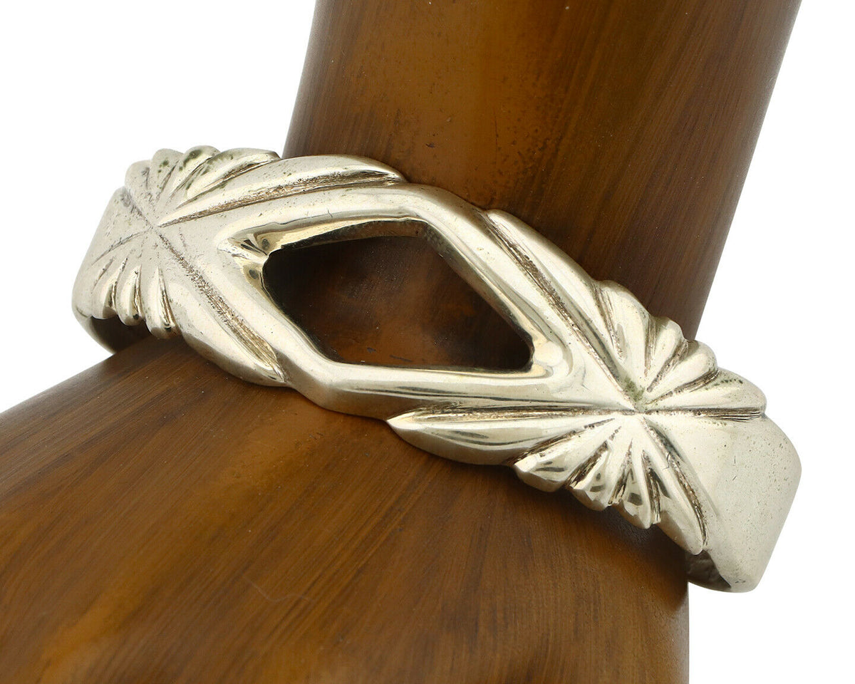 Navajo Sand Cast Bracelet .925 Silver Native American Artist Circa 1980's