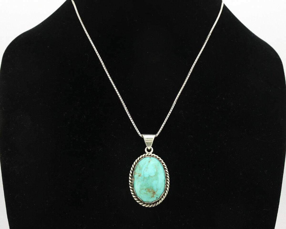 Navajo Handmade Pendant Necklace .925 Silver Artist Signed Sunrise C.80's