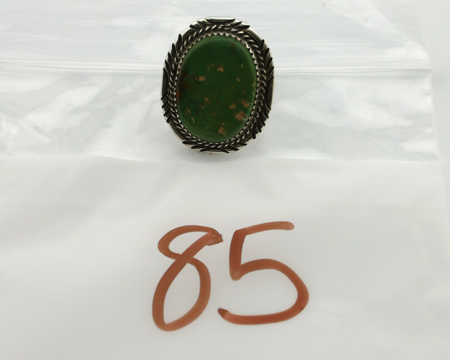 Navajo Ring .925 Silver Royston Turquoise Artist Signed M Begay C.80's