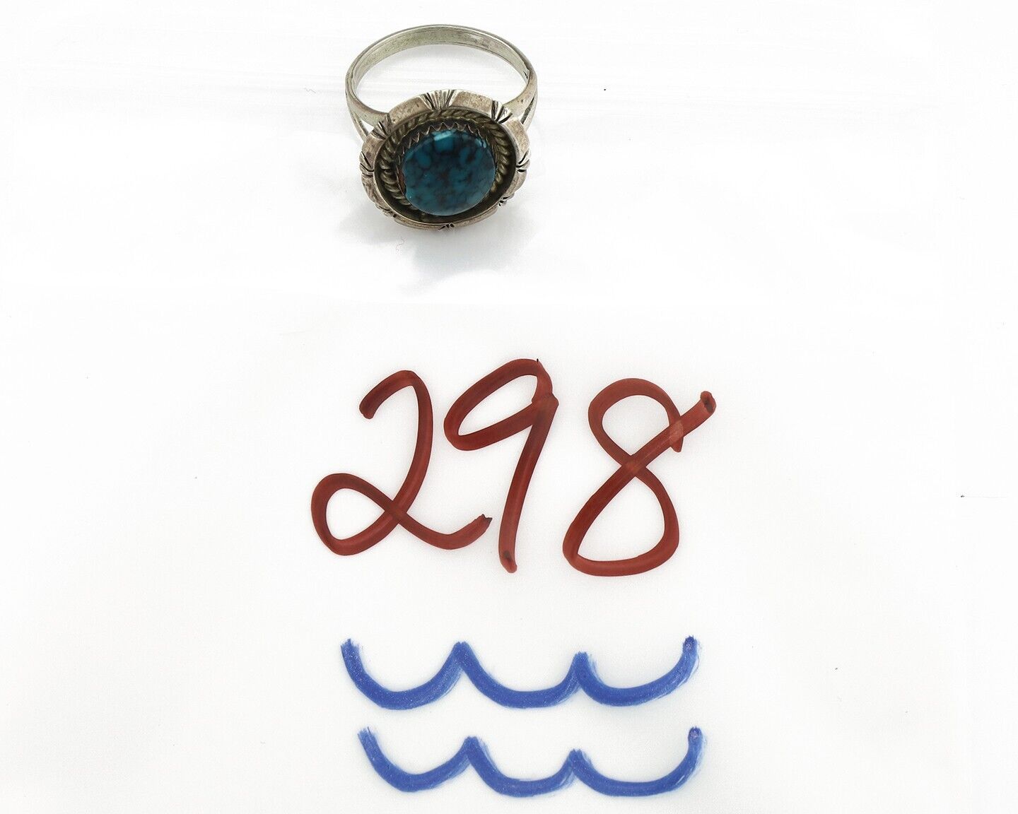 Navajo Ring 925 Silver Spiderweb Turquoise Signed C Montoya & TI C.80's