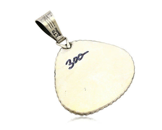 Navajo Pendant .925 Silver Blue Turquoise Signed Artist LTB C.80's