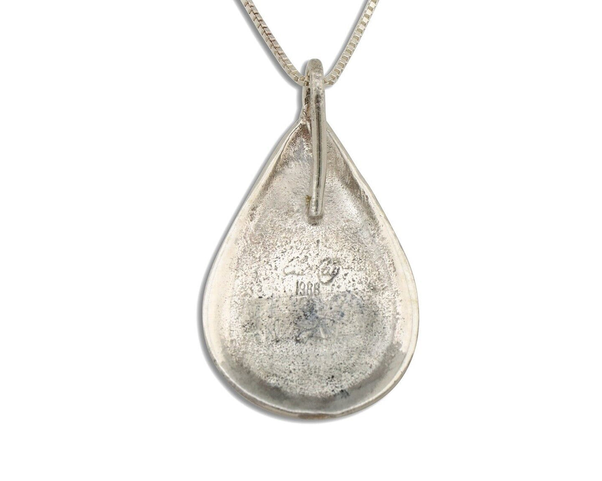 Navajo Necklace 925 Silver Natural Oyster Artist Signed ChaRay Circa 1988