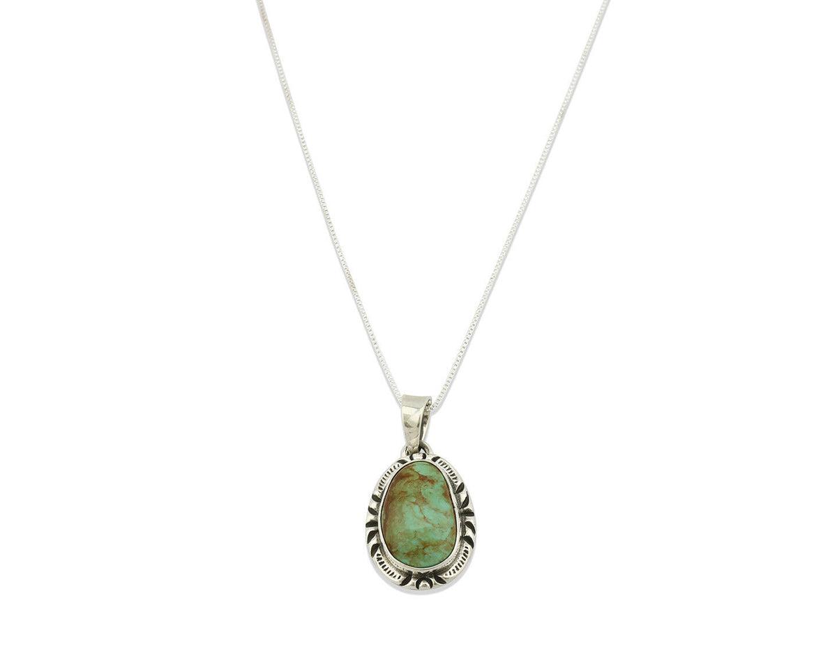 Navajo Pendant .925 Silver Kingman Turquoise Artist Signed Gecko C.80's