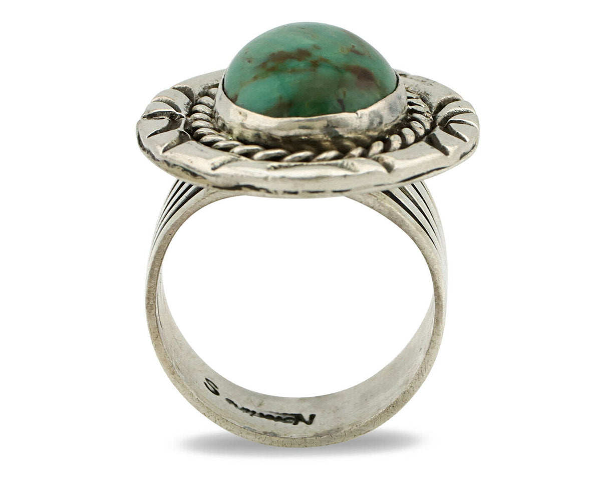 Navajo Ring .925 Silver Royston Turquoise Artist Signed NS C.80's