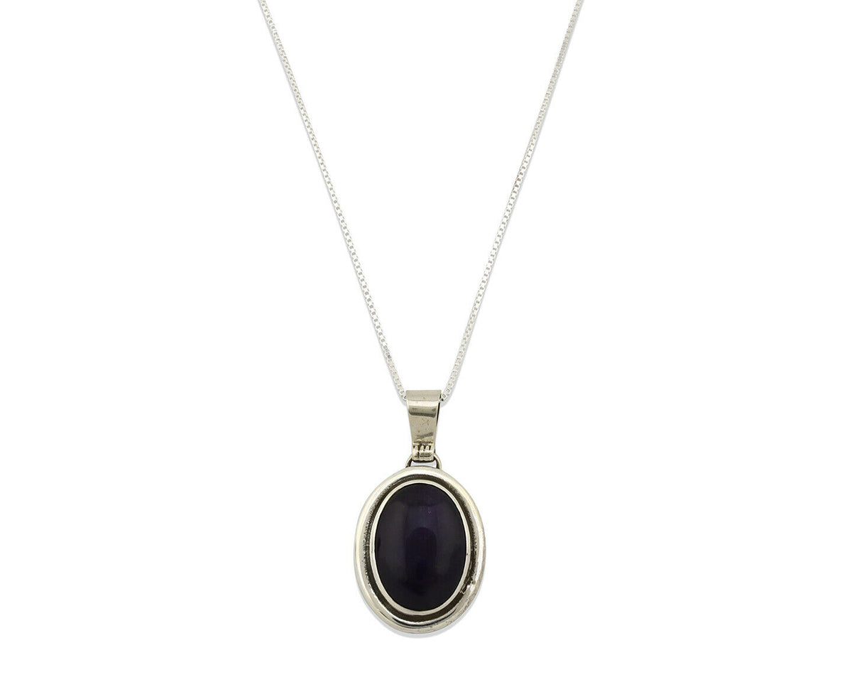 Navajo Necklace .925 Silver Natural Sugilite Apache Manufacturing C.80's