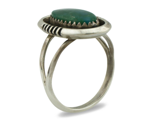 Navajo Ring .925 Silver Royston Turquoise Native American Artist Handmade C.80's