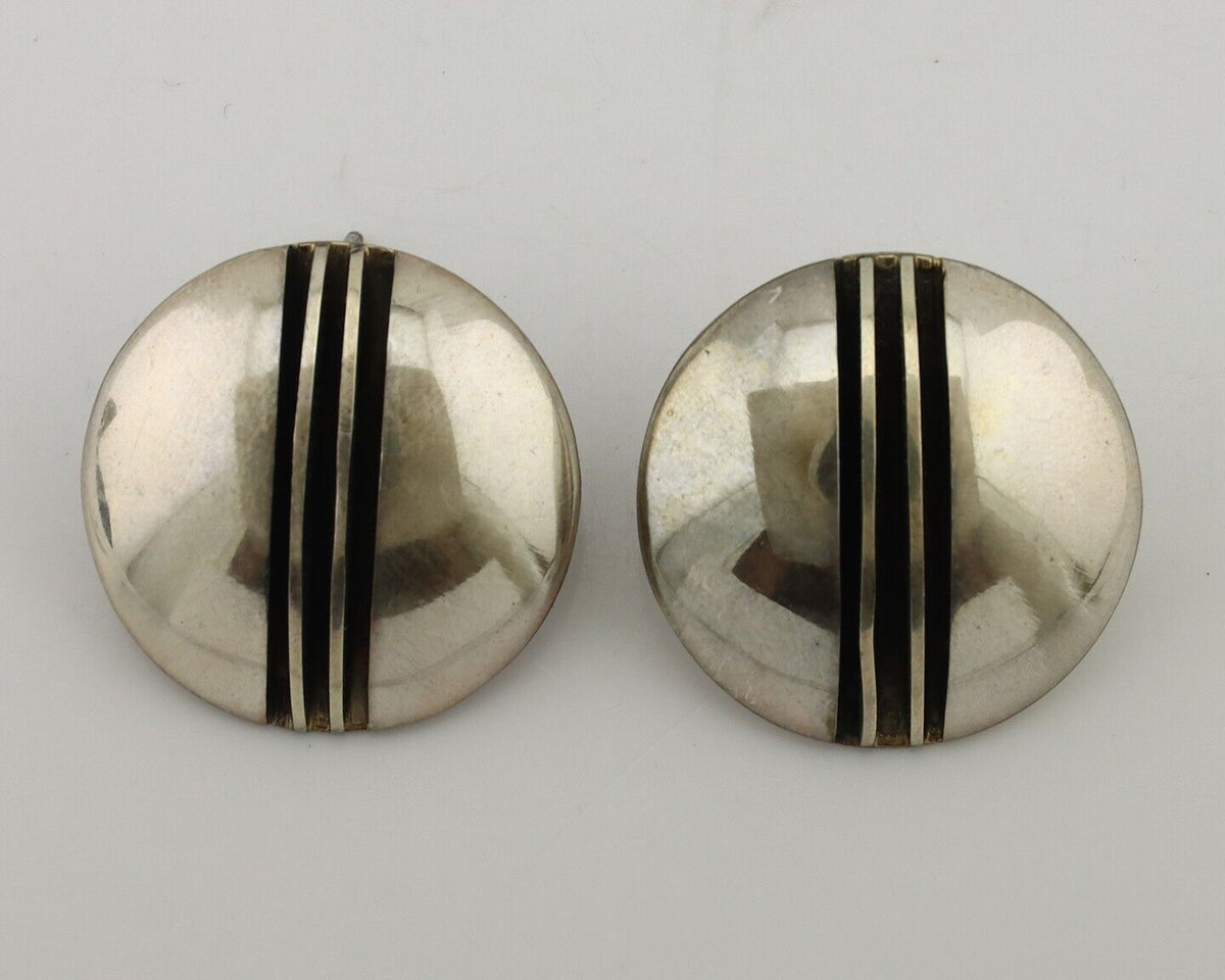 Navajo Earrings 925 Silver Handmade Native American Artist Signed Yazzie C.80's