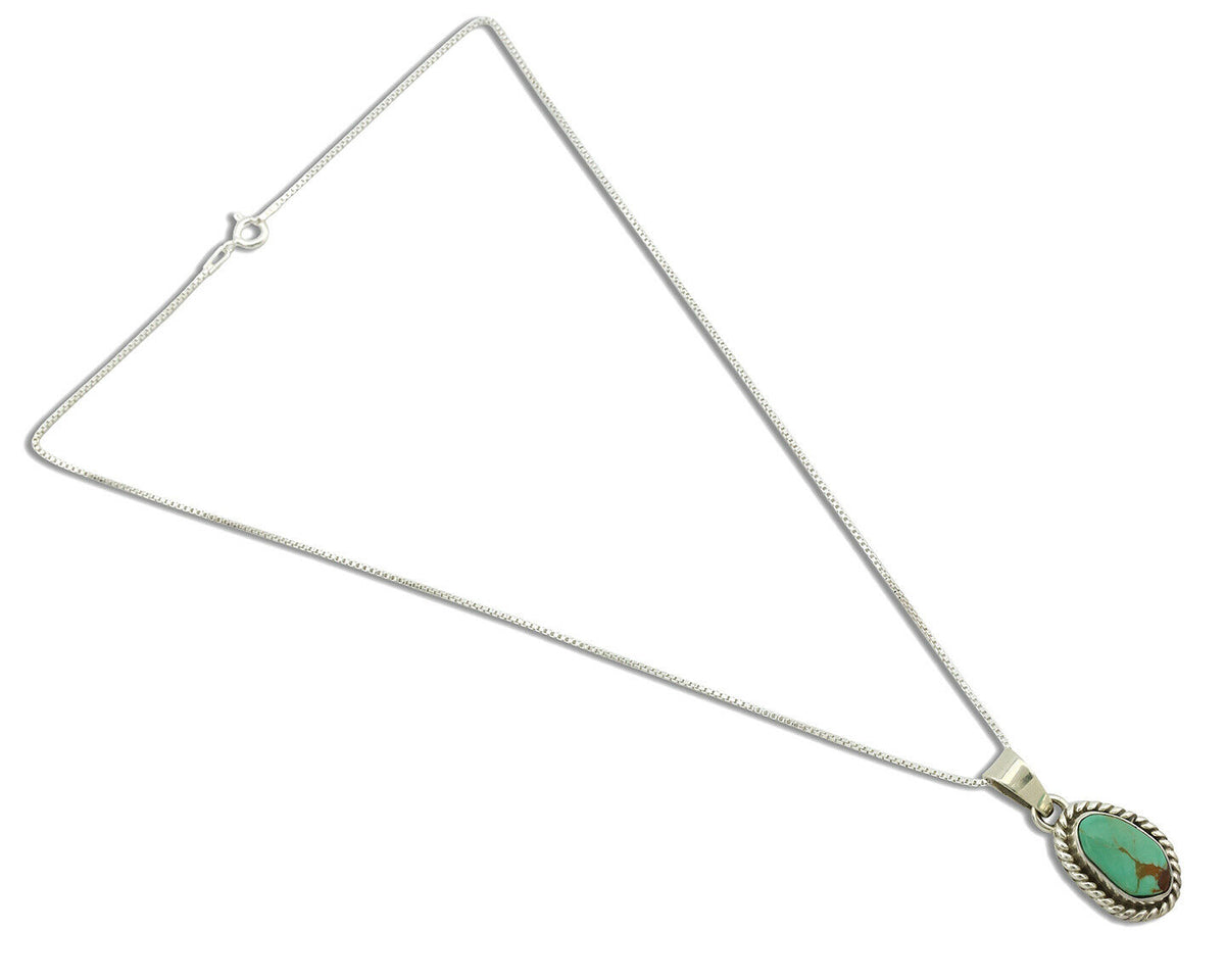 Navajo Necklace .925 Silver Kingman Turquoise Signed Gecko C.1980's