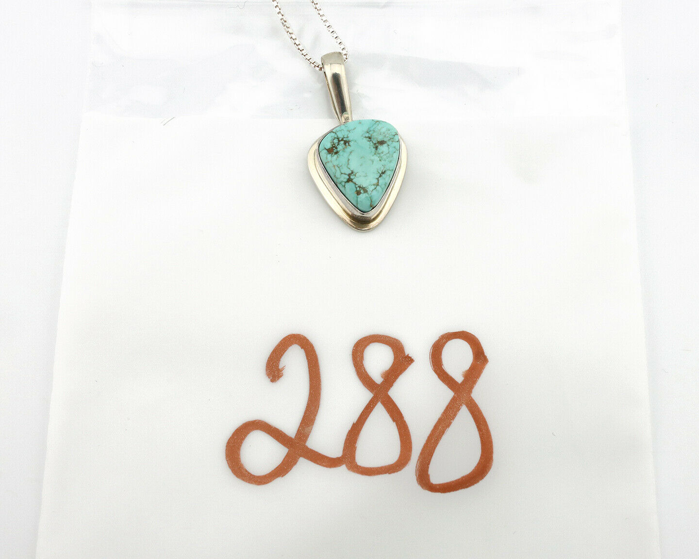 Navajo Pendant .925 Silver Fox Turquoise Artist Signed DZ C.80's