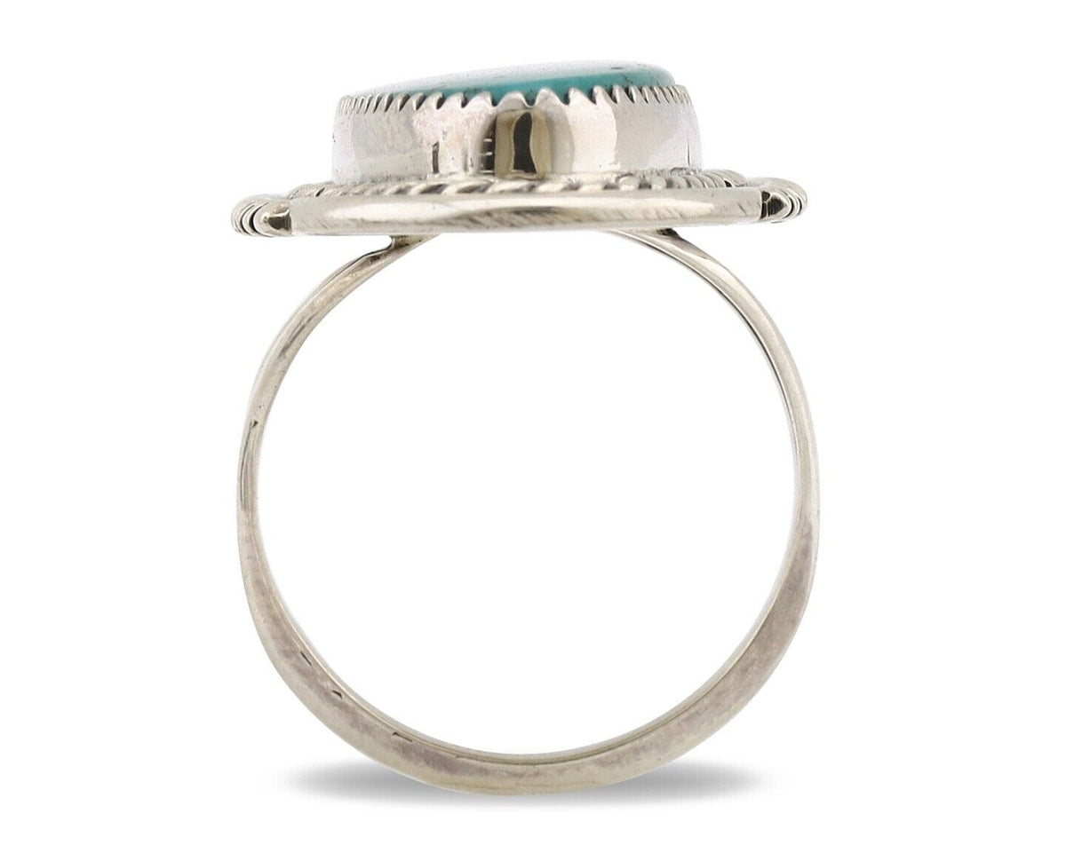 Navajo Ring 925 Silver Blue Turquoise Native Artist Signed Begay C.80s