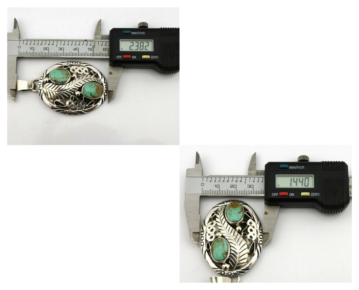 Navajo Necklace .925 Silver Kingman Turquoise Native American C.80's