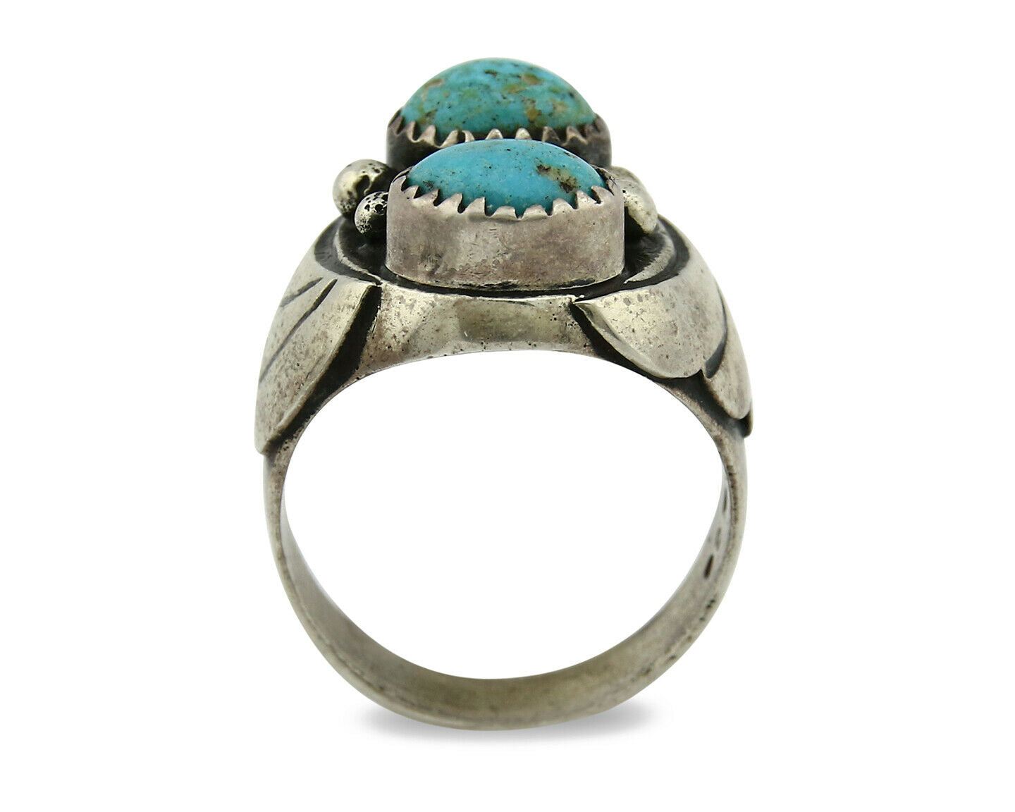 Navajo Ring .925 Silver Turquoise Mountain Artist Native American C.80's