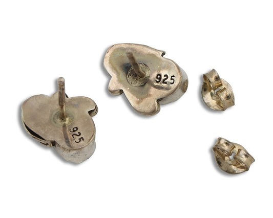 Navajo Earrings 925 Silver Natural Mined Turquoise Native American Artist C.80's