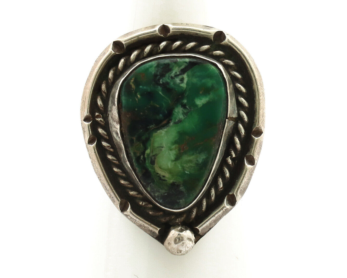Navajo Ring 925 Silver Bisbee Turquoise Native American Artist C.1980's