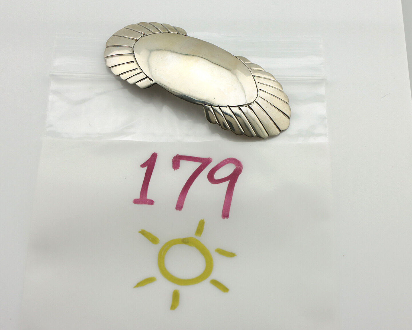 Navajo Hair Clip Barrette .925 Silver Hand Stamped Artist Signed C Montoya C80s