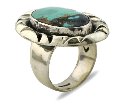 Navajo Ring 925 Silver Turquoise Mountain Artist Signed C Montoya C.80's