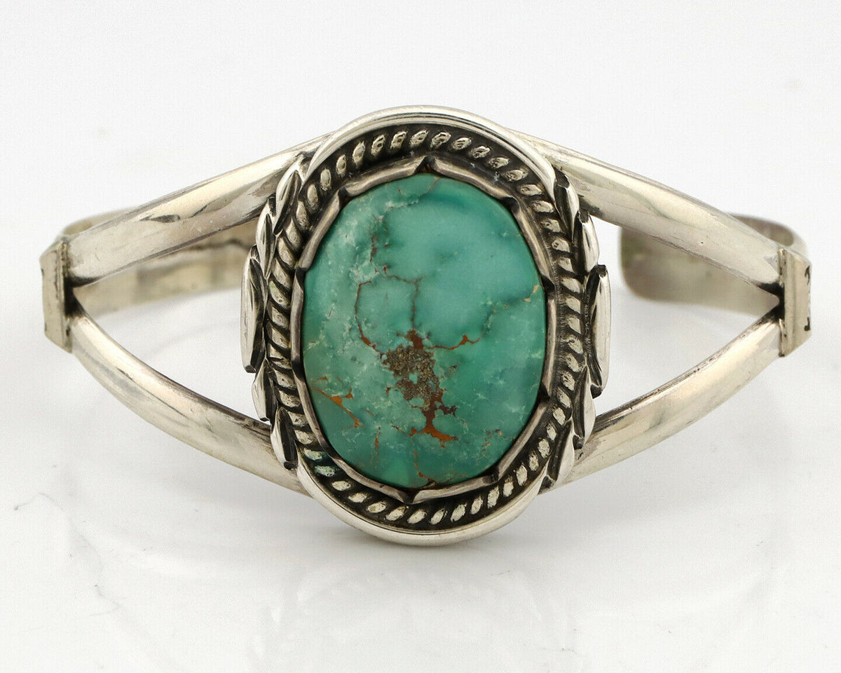 Navajo Bracelet .925 Silver Royston Turquoise Signed Apache Manufacturing C.80's
