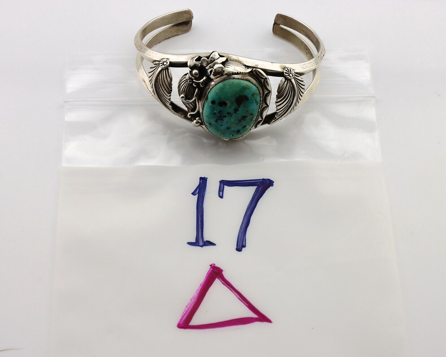 Navajo Cuff Bracelet 925 Silver Natural Blue Turquoise Artist Signed Tom Willeto