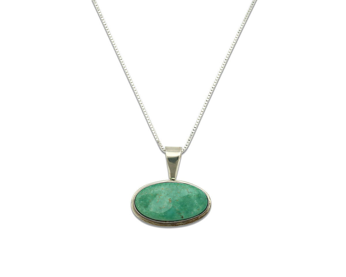 Navajo Necklace .925 Silver Natural Turquoise Signed Doug Zachary C.1980's