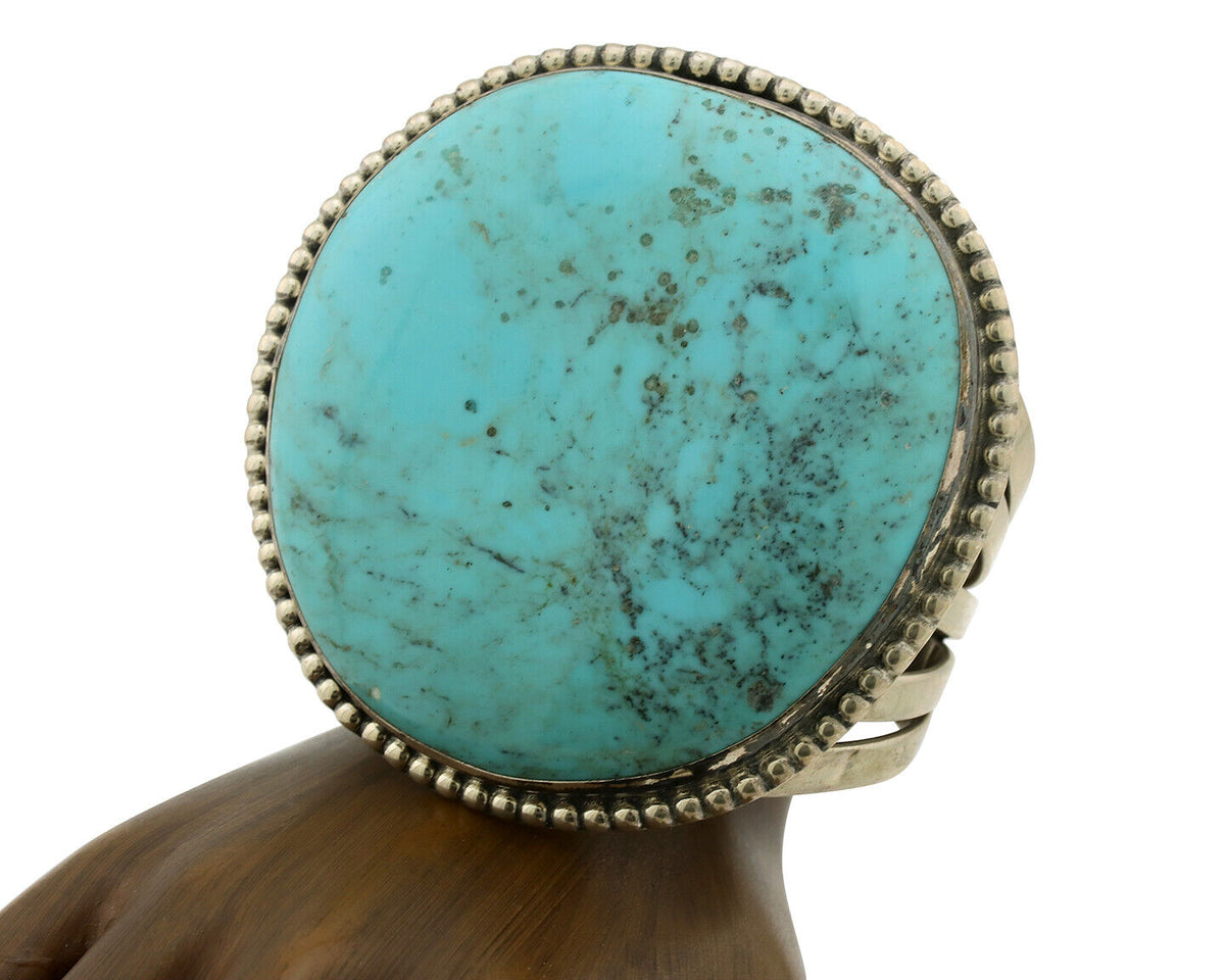 Women's Navajo .925 Silver Block Turquoise Native American Artist C.80's
