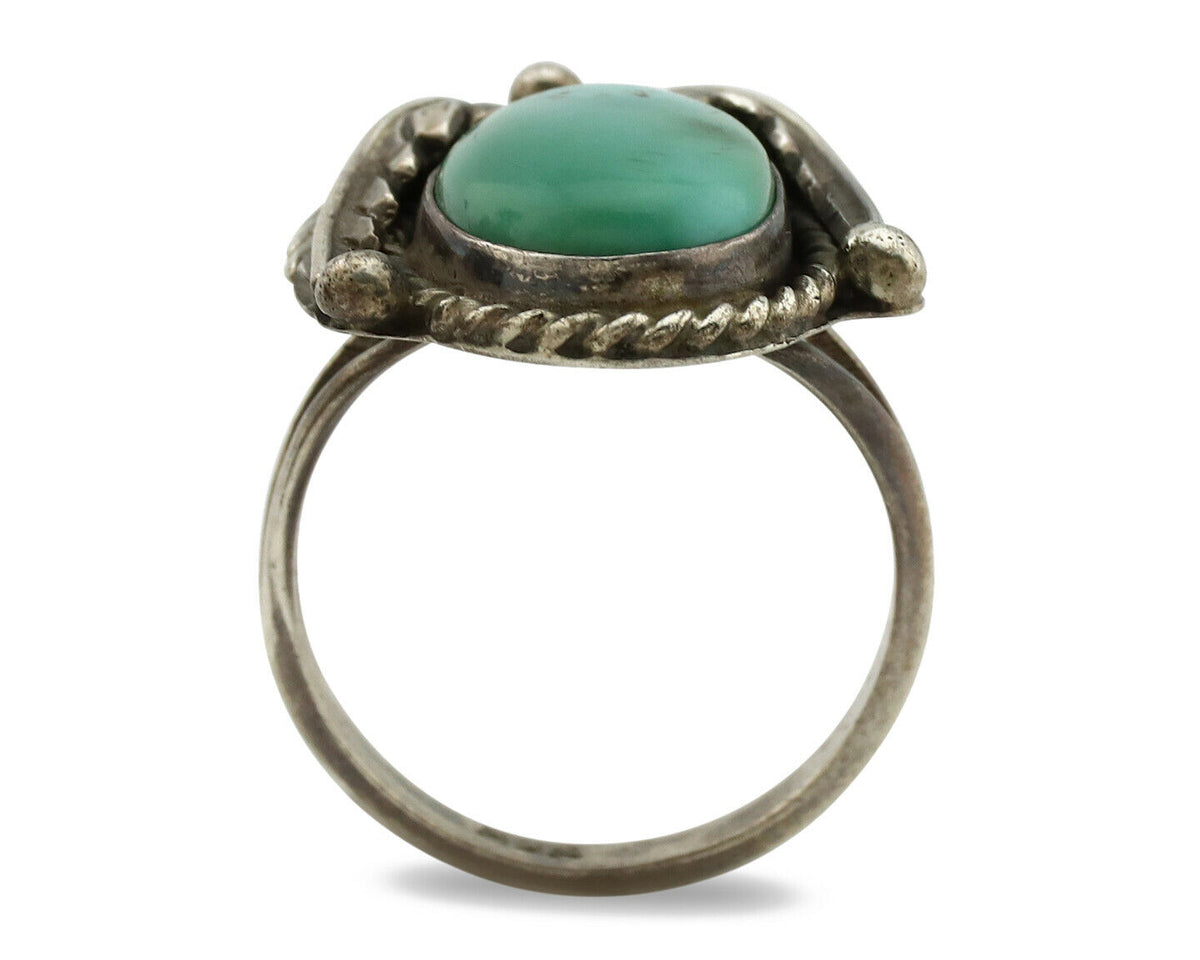 Navajo Ring .925 Silver Royston Turquoise Native American Artist C.1980's