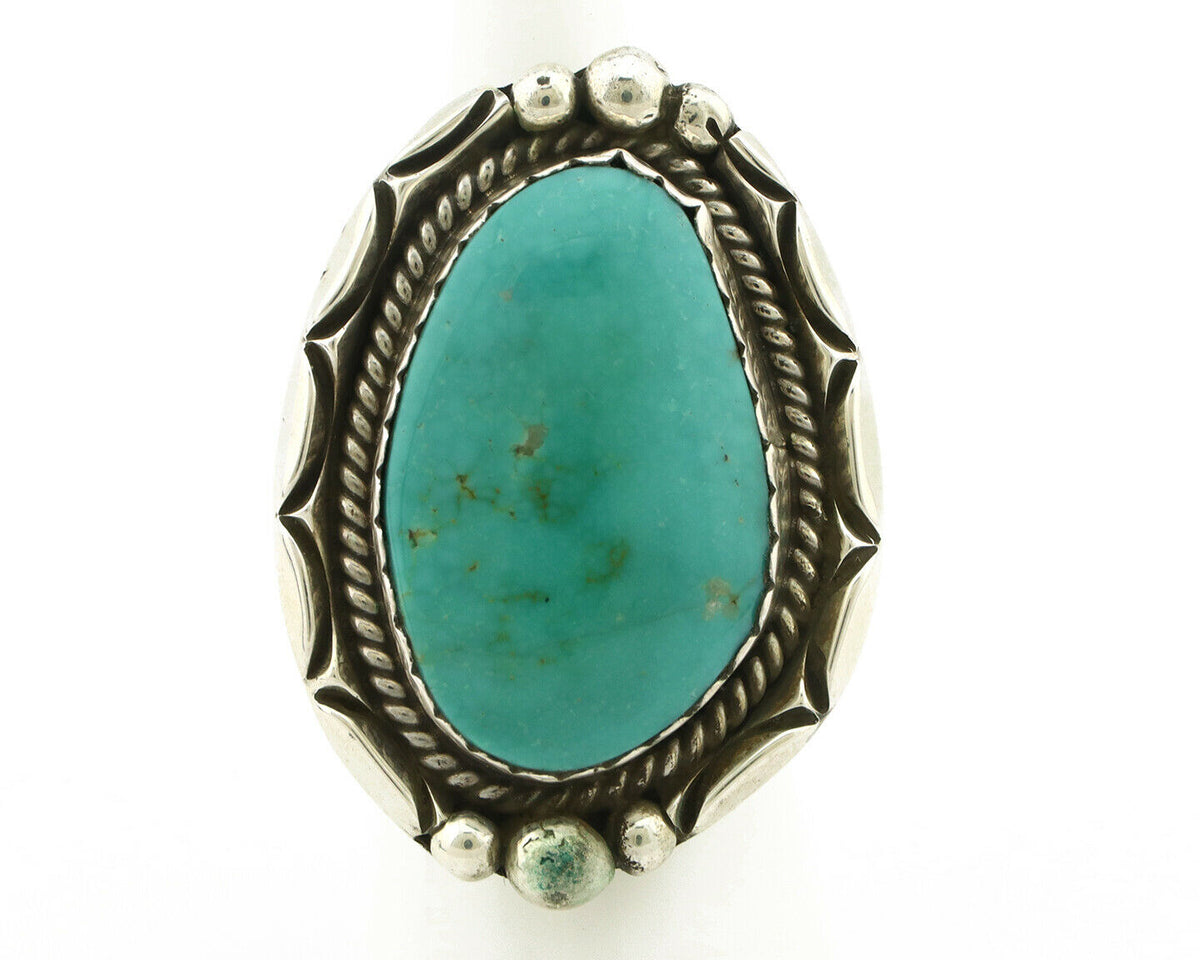 Navajo Ring .925 Silver Royston Turquoise Native American Artist C.80's