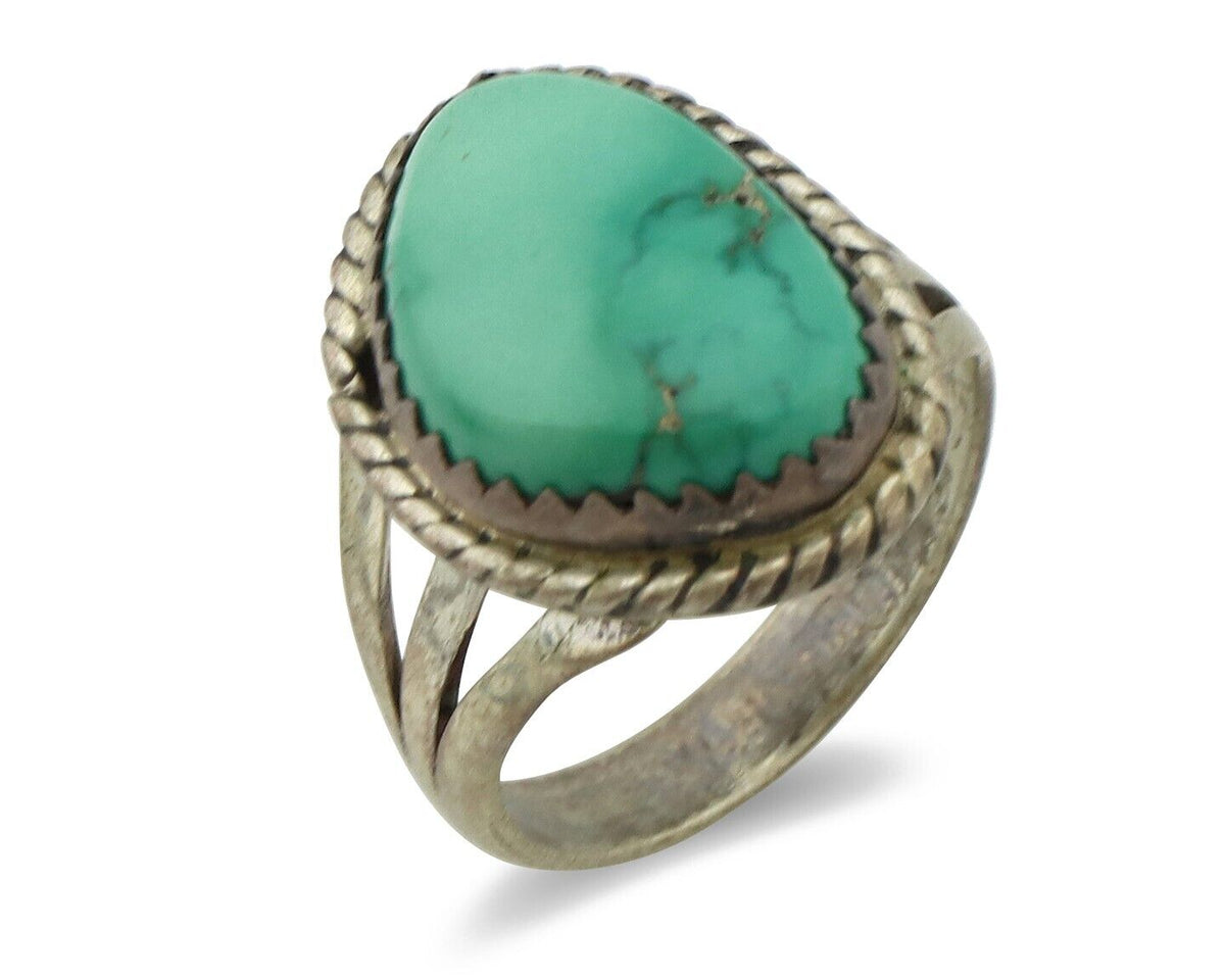 Navajo Ring .925 Silver Royston Turquoise Native American Artist C.80's