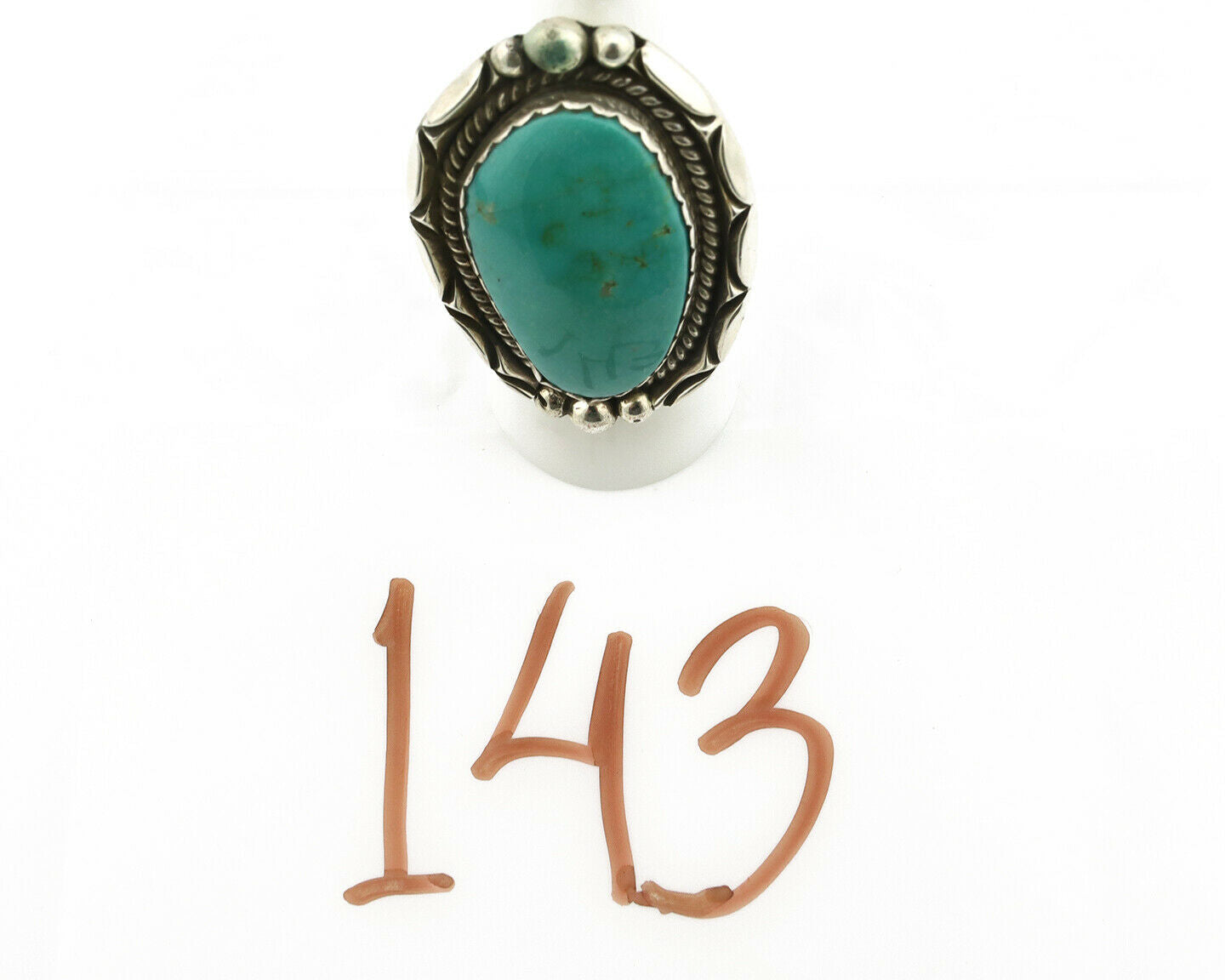 Navajo Ring .925 Silver Royston Turquoise Native American Artist C.80's