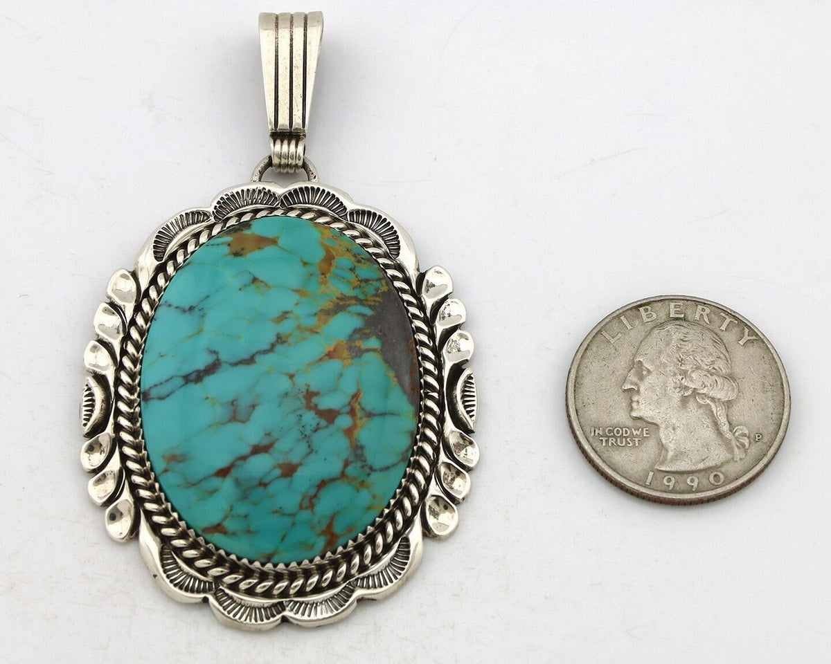 Navajo Handmade Necklace 925 Silver Arizona Turquoise William Denetdale C.80's
