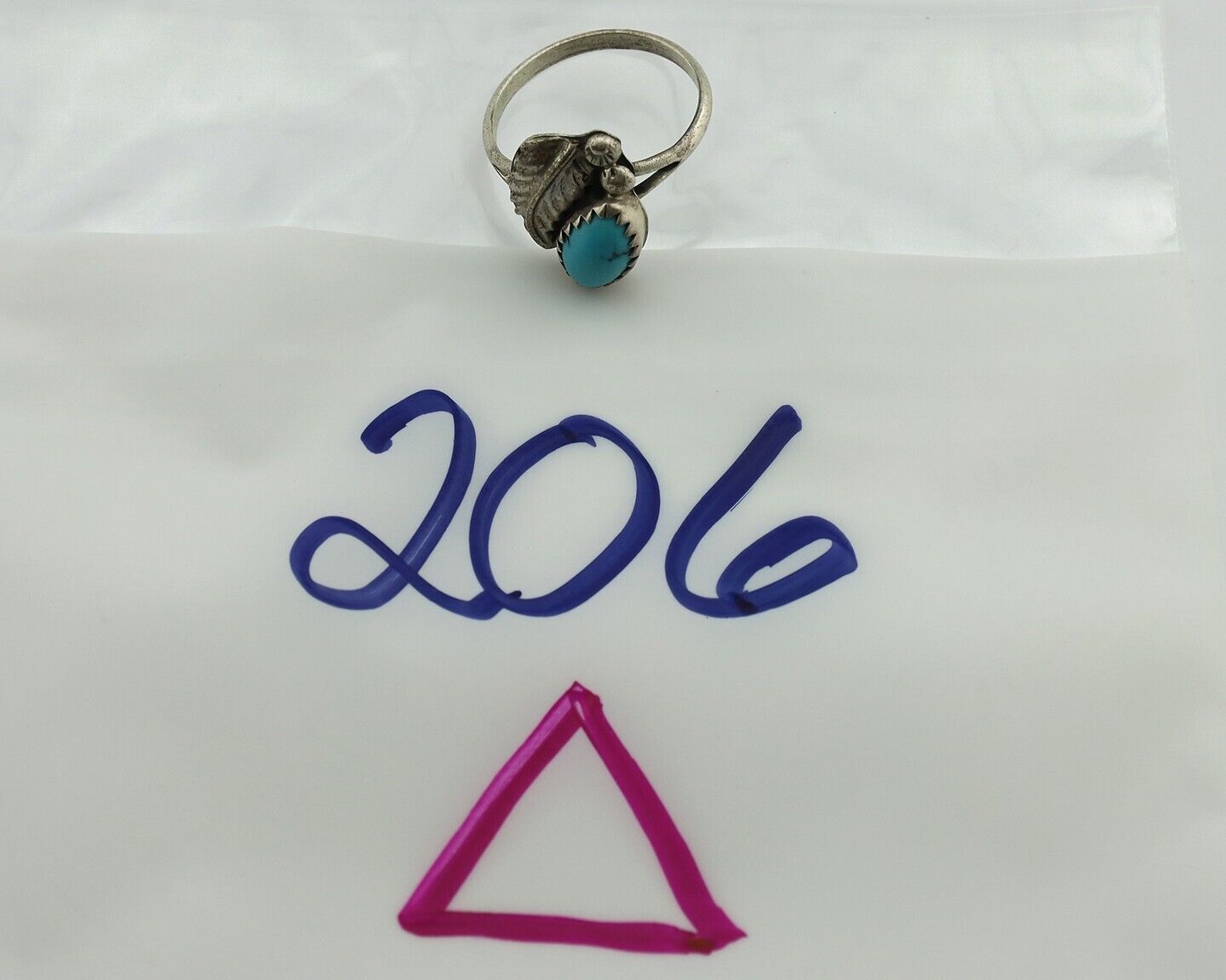 Navajo Ring .925 Silver Natural Blue Mined Southwest Turquoise Native Artist C80