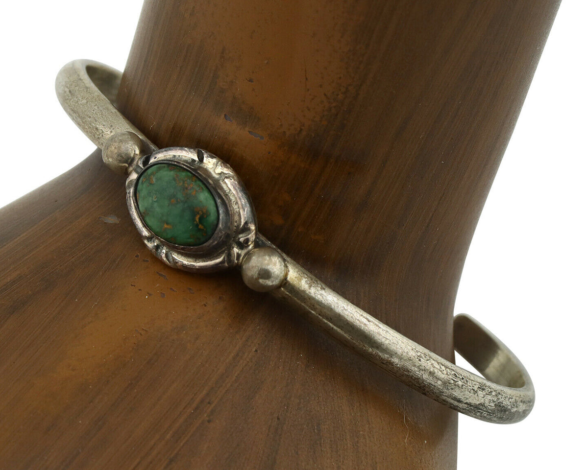 Navajo Bracelet .925 Silver Royston Turquoise Native American Artist C.90's