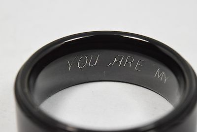 Black Tungsten 8mm Wedding Band With You Are My Forever Engraved Inside 14.4G