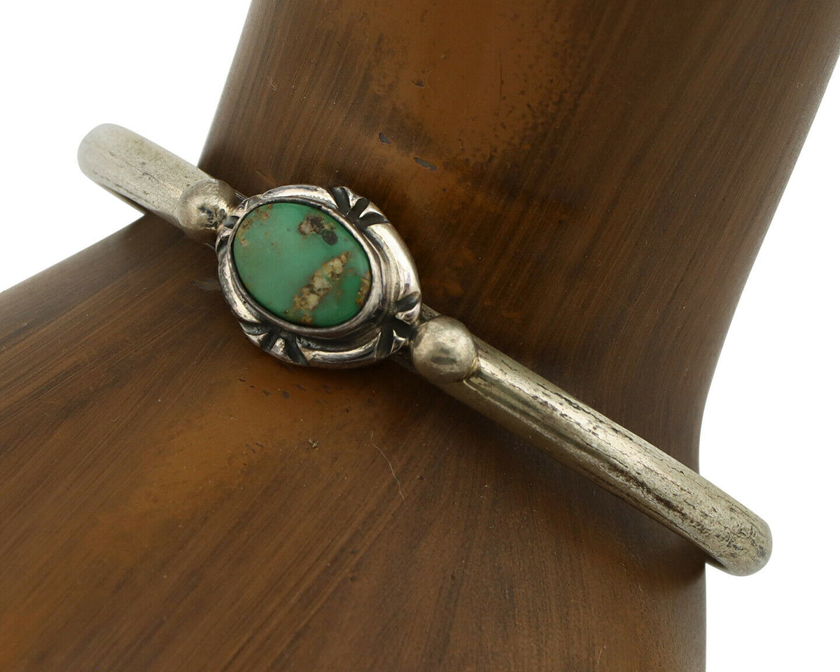 Navajo Bracelet .925 Silver Royston Turquoise Native American Artist C.90's