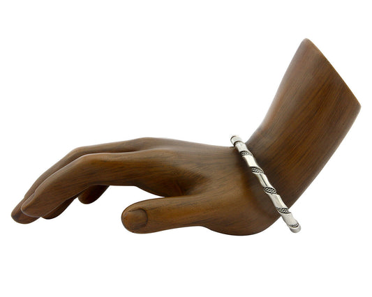 Navajo Bracelet .925 SOLID Silver Handmade Artist Tahe Circa Late 1980's